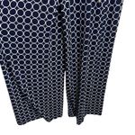 Tahari  Jumpsuit Women’s 10 Navy Geometric Polka Dot Sleeveless Belted Wide Leg Photo 3