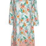 CABANA LIFE Cayman Print 3/4 Sleeve UPF 50 Shift Dress Size M Swim Cover Beach Size M Photo 0