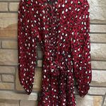 ALC Frank A.L.C. Red & Black Leopard Print Silk Mini Wrap Dress Size 4 Photo 5