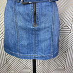 Carmar Belted Zip Front Denim Jean Mini Skirt in‎ Blue Size US 27 Photo 2
