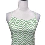 Elodie Crop Top Geometric Print Adjustable Spaghetti Strap Backless Green L NWT Photo 1