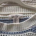 Striped Blue and White Women's Sweater Size L Photo 1