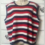 Vintage Striped Sleeveless Patriotic Sweater‎ Red Size 3X Photo 1