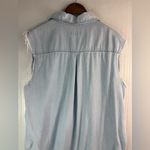 Thrill Jeans 3X Sleeveless Distressed Light Wash Denim Button Down Shirt Blue Photo 2