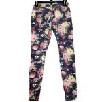 Almost Famous  Grey Skinny Jeans with Floral Print Size 1 Photo 1