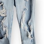 American Eagle  Ripped Mom Jean High Rise Destroyed Straight Leg Jeans 4 Photo 2
