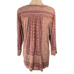 Lucky Brand Women's Knit Top Rust Pink Size 1X Casual Stretch V-Neck Photo 2