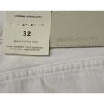 Citizens of Humanity NWT  Ayla in Serene White Baggy Cuffed Crop Jeans 32 Photo 8