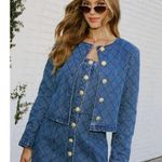 VICI  Maryline Cropped Denim Jacket Size Large Photo 0