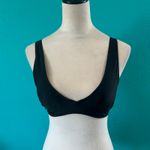 Aerie NWT  Plunge Bikini Top Women's True Black Swim Beach Surf Paddle Size M Photo 2