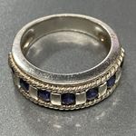 Vintage Designer CNA Lab Grown Sapphire Sterling Silver Band Ring Sz 6.75 Photo 1