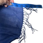 Boho Luxe Fringe Wrap Shawl Blue Bamboo Merino Scarf Naturally Knotty OS Photo 6