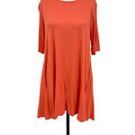 Eileen Fisher Orange Coral Short Sleeve Hi-Lo Swing Tunic Top Size Medium Photo 4