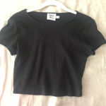 Princess Polly  Organic cotton black crop top tee Photo 0