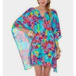 Lilly Pulitzer Stefani Dress Trippin & Sippin Beach Coverup Aqua Pink Cruisewear Photo 1