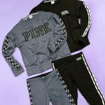 Victoria's Secret VS PINK Logo Striped Black Pullover Photo 7