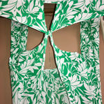 Shade & Shore Long Sleeve Twist Front Cutout Maxi Coverup Dress Green White L Photo 6