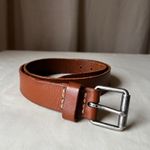 J.Crew  Women's Tan Leather Belt 1.25" Classic Brown Minimalist Size 30 Photo 5