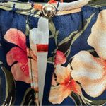 Perfect Peach Tropical Hawaiian Floral Multicolored Print Top Size Medium Blue Photo 6