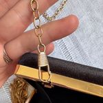 Cariedo Chic Black Velvet Clutch with Gold Tassel Chain Photo 5