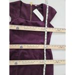 Calvin Klein Aubergine Faux Suede Sheath Dress Cap Sleeves Coin Zipper Sz 4 Photo 9