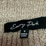 Emory park Tan Metallic Off Shoulder Ribbed Knit Long Sleeve Crop Sweater Top S Photo 5