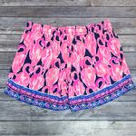 Lilly Pulitzer Pink Navy Blue White Katia High Tide Via Amor Flamingo Shorts XS Photo 5