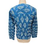 Lucky Brand Blue Quilted Floral Zip Jacket SZ S Photo 3