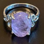 Elegant purple amethyst S925 silver ring size 7.25 Photo 0
