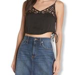 Free People  black satin blouson Brami cropped XS Photo 0