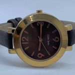 Nine West 35mm rose gold ladies Quartz analog watch brown dial leather w/battery Photo 0