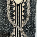 Free People  Bohemian Black Cream Patterned Comb Bubble Diamond Snake Dress Sz S Photo 3