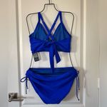 Blooming Jelly Women’s High Waisted Bikini Tummy Control Swimsuit XL NWT Blue Photo 3