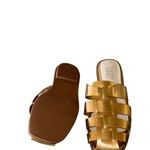 Franco Sarto NEW Square Toe Bartis Fisherman Slip On Slide Sandal Gold Photo 4