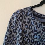 Talbots  Blue Cheetah Print Long Sleeve Knee Length Dress Women's size Large Photo 3