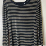 Chico's Travelers 2 US Large Striped Blouse Tunic Travel Preppy Career Office Photo 0