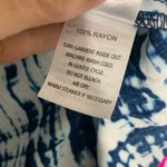Crosby Blue & White Tie Dye Sleeveless Tie Front Lightweight Summer Rayon Top XL Photo 9