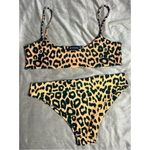 Pretty Little Thing  Leopard Cheetah Print Stretch Bikini Set 2 Piece Sz 12 Large Photo 3
