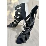 Daya by Zendaya Women Blue Denim Caged Heels Elastic Straps Open Toe Size 10 Photo 4