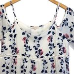 Skies Are Blue Floral Langlock Lace Trim Cold Shoulder Top Multicolor Small Photo 1
