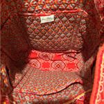 Vera Bradley Large Quilted Red Tote Bag With Toggle Closure Photo 2