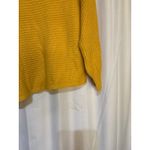 GB Medium Knit Cropped Sweater Pullover Boat Neck Long Sleeve Yellow Photo 3
