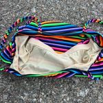 Catalina Vintage 90s neon rainbow stripe tankini top SMALL Photo 4