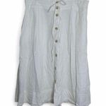 A New Day Cutesy summer White button down linen midi skirt Photo 0