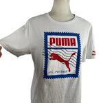 Puma Short Sleeve White U.S Postage Graphic Tee T-Shirt Size Medium 100% Cotton Photo 2
