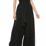 Mac Duggal Ieena for Women's 2651 Size M Black Wide Leg Jumpsuit Faux Wrap EUC Photo 0