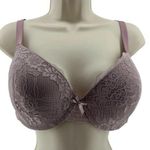 Laura Ashley  Pink Purple Lace Nylon Blend Stretch Underwire Bra Women's 40D Photo 0