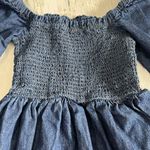 J.Crew  Smocked Puff Sleeve Denim Dress in Chambray Size Small Photo 4