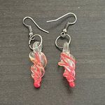 Handmade Blown Glass Twisty Spiral Earrings Photo 0