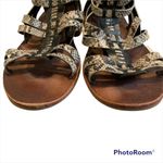 Very Volatile  Black And Grey Snakeskin Gladiator Sandals. Photo 4